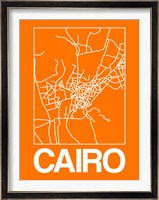 Orange Map of Cairo Fine Art Print