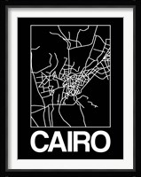 Black Map of Cairo Fine Art Print