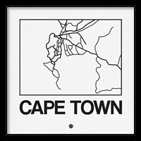 White Map of Cape Town Fine Art Print