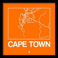 Orange Map of Cape Town Fine Art Print