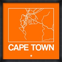 Orange Map of Cape Town Fine Art Print