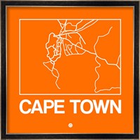 Orange Map of Cape Town Fine Art Print