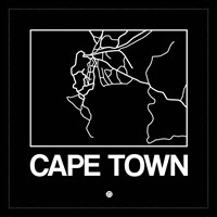 Black Map of Cape Town Fine Art Print