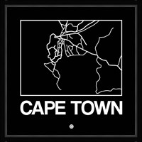Black Map of Cape Town Fine Art Print