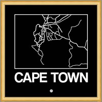 Black Map of Cape Town Fine Art Print