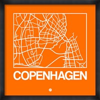 Orange Map of Copenhagen Fine Art Print