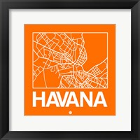 Orange Map of Havana Fine Art Print