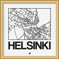 White Map of Helsinki Fine Art Print