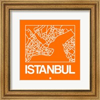 Orange Map of Istanbul Fine Art Print