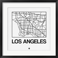 White Map of Los Angeles Fine Art Print