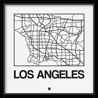 White Map of Los Angeles Fine Art Print