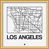 White Map of Los Angeles Fine Art Print