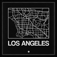 Black Map of Los Angeles Fine Art Print