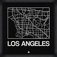 Black Map of Los Angeles Fine Art Print