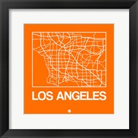 Orange Map of Los Angeles Fine Art Print