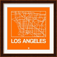 Orange Map of Los Angeles Fine Art Print