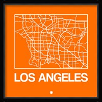 Orange Map of Los Angeles Fine Art Print