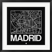Black Map of Madrid Fine Art Print