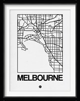 White Map of Melbourne Fine Art Print