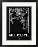 Black Map of Melbourne Fine Art Print