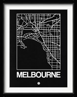 Black Map of Melbourne Fine Art Print