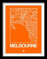 Orange Map of Melbourne Fine Art Print