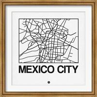 White Map of Mexico City Fine Art Print