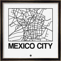 White Map of Mexico City Fine Art Print