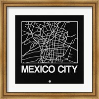 Black Map of Mexico City Fine Art Print