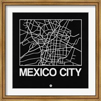 Black Map of Mexico City Fine Art Print