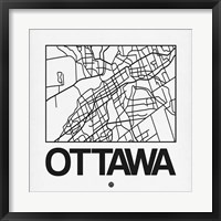 White Map of Ottawa Fine Art Print