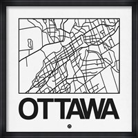 White Map of Ottawa Fine Art Print