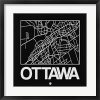 Black Map of Ottawa Fine Art Print