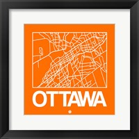 Orange Map of Ottawa Fine Art Print