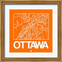 Orange Map of Ottawa Fine Art Print