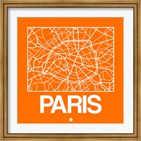 Orange Map of Paris Fine Art Print