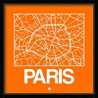 Orange Map of Paris Fine Art Print