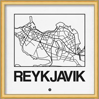 White Map of Reykjavik Fine Art Print