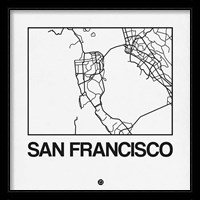 White Map of San Francisco Fine Art Print