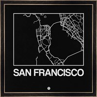 Black Map of San Francisco Fine Art Print