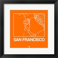 Orange Map of San Francisco Fine Art Print