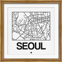 White Map of Seoul Fine Art Print