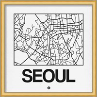 White Map of Seoul Fine Art Print