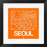 Orange Map of Seoul Fine Art Print