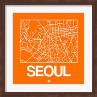 Orange Map of Seoul Fine Art Print