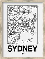 White Map of Sydney Fine Art Print