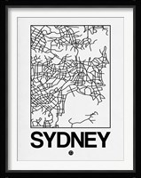 White Map of Sydney Fine Art Print