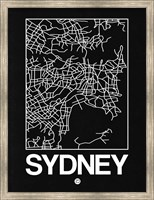 Black Map of Sydney Fine Art Print