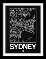 Black Map of Sydney Fine Art Print