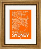 Orange Map of Sydney Fine Art Print
